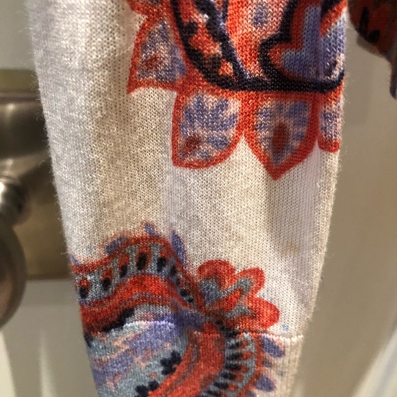 Gorgeous paisley cream , periwinkle and coral Spring cardigan by TORY BURCH. - Picture 3 of 5